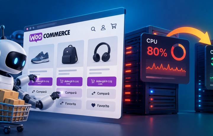 Optimizare WooCommerce: cum am redus încărcarea serverului de la 80% la sub 10%